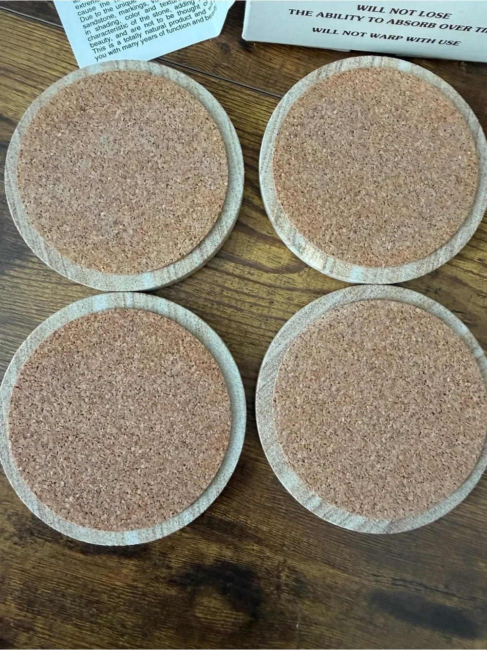 Vintage Thirstystone Sandstone Coaster Set 4 Kachina Dancer Box USA 1988 Cork